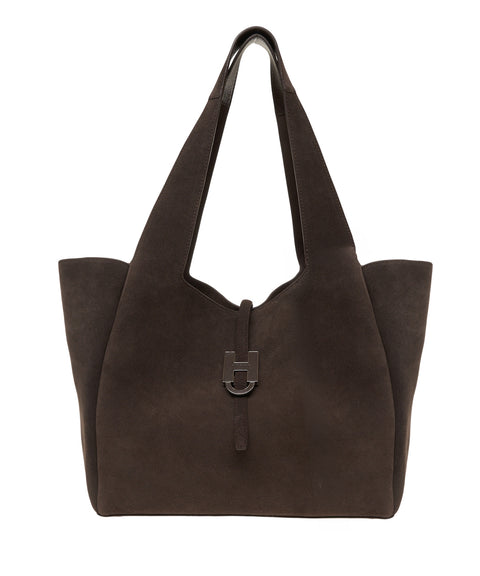 Shopper in pelle scamosciata