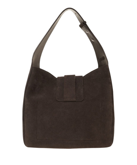 Borsa a spalla in pelle scamosciata