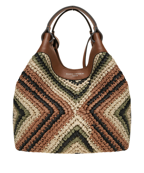 Handtasche aus Raffia 'Diamix'