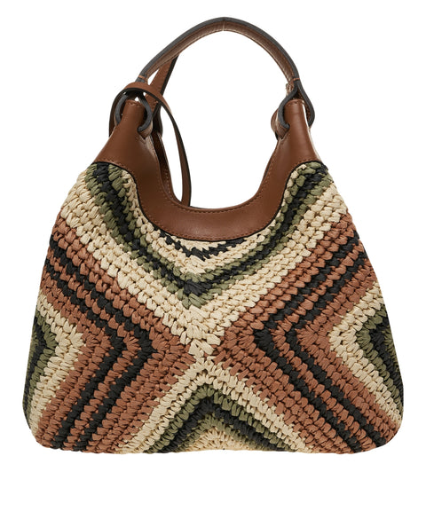 Handtasche aus Raffia 'Diamix'