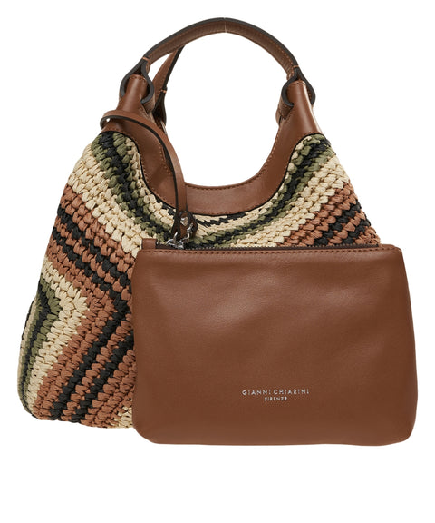 Handtasche aus Raffia 'Diamix'