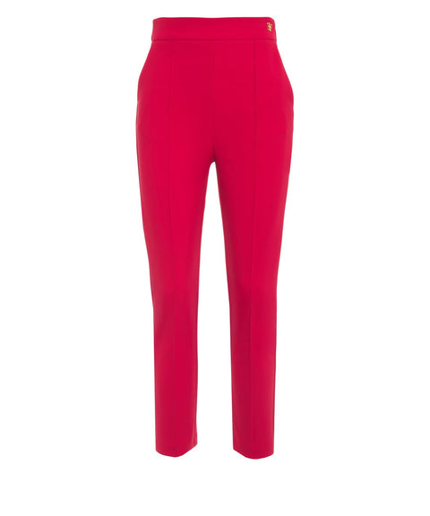 High-waist slim fit trousers