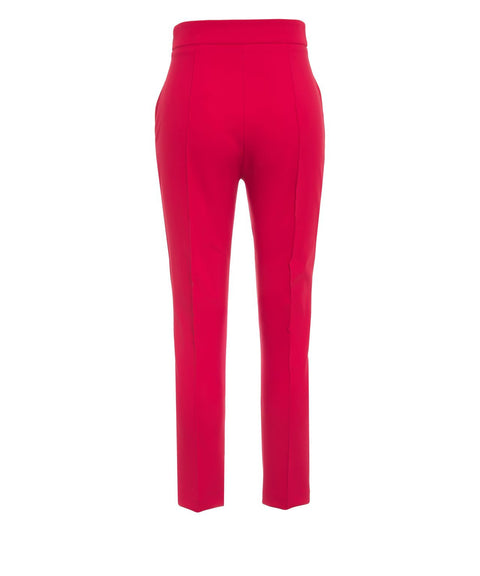 High-waist slim fit trousers