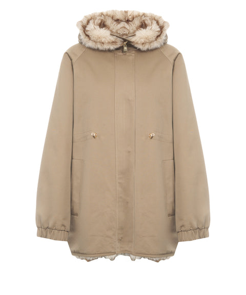 Parka con bordo in pelliccia staccabile