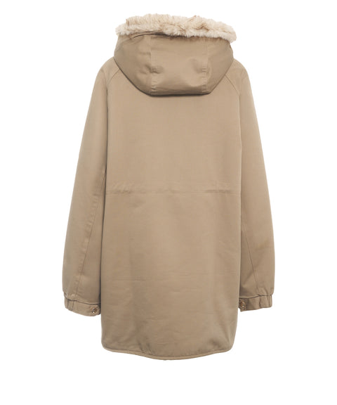 Parka con bordo in pelliccia staccabile
