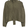 Giacca in pelle scamosciata