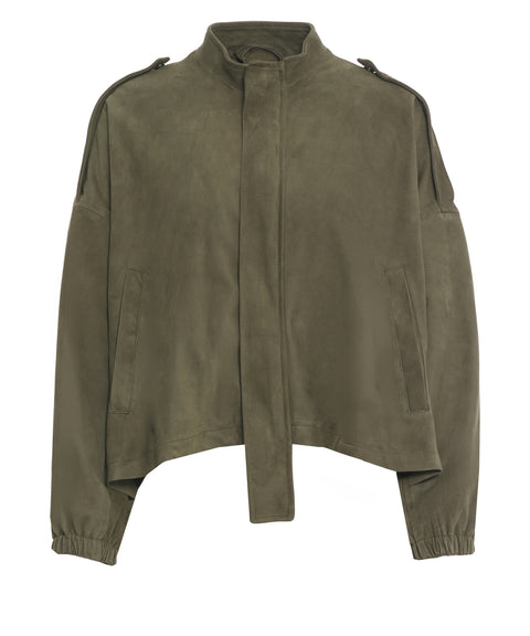 Giacca in pelle scamosciata