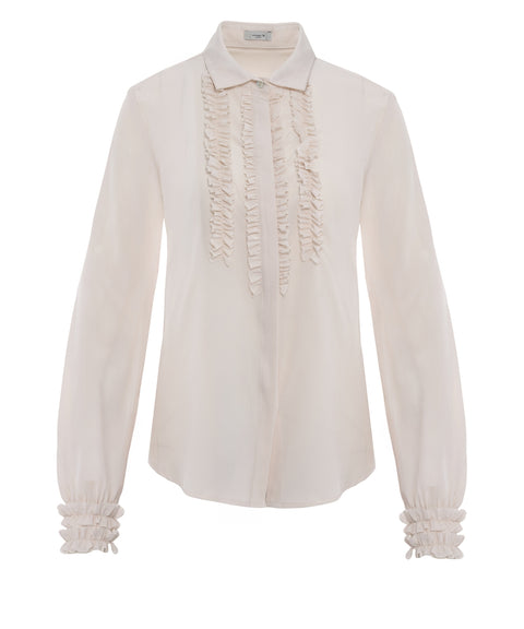 Bluse aus Seide mit Rüschendetails