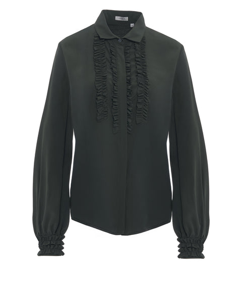 Bluse aus Seide mit Rüschendetails