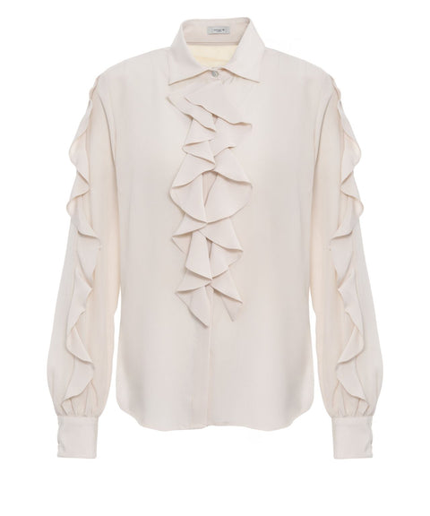Blusa in seta con ruches