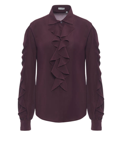 Bluse aus Seide mit Rüschendetails