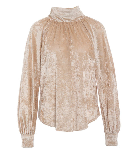 Blusa con collo alto