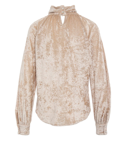 Blusa con collo alto