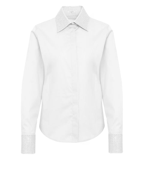 Camicia con applicazione di strass