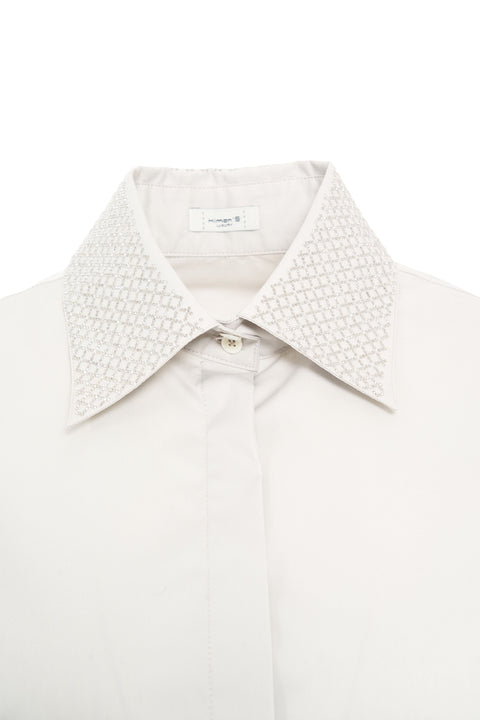 Camicia con applicazione di strass