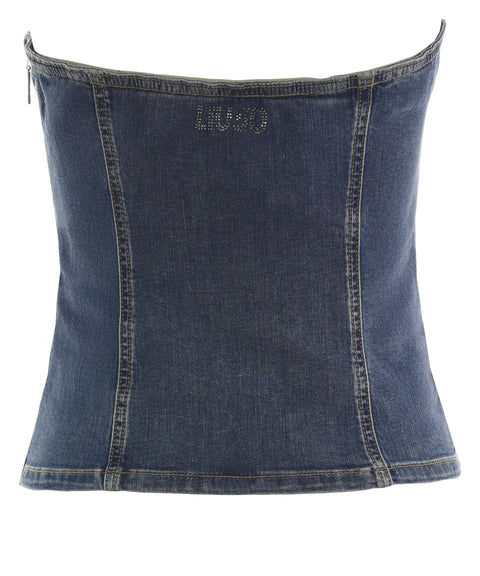 Bustier-Top aus Denim