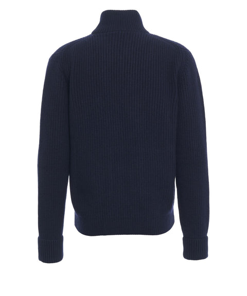Cardigan con collo alto