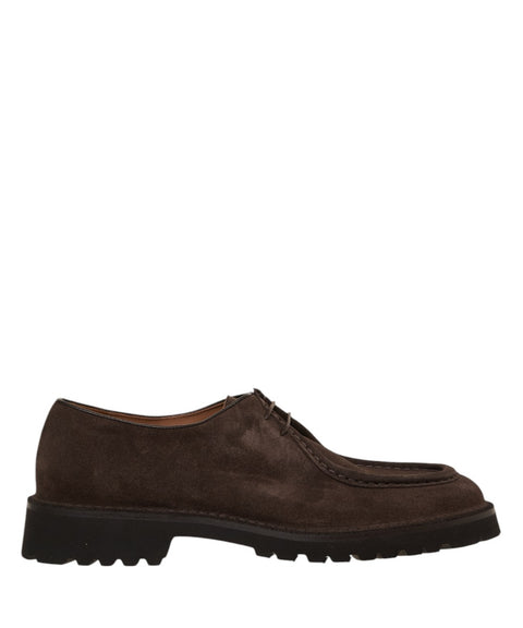 Scarpe stringate in pelle scamosciata