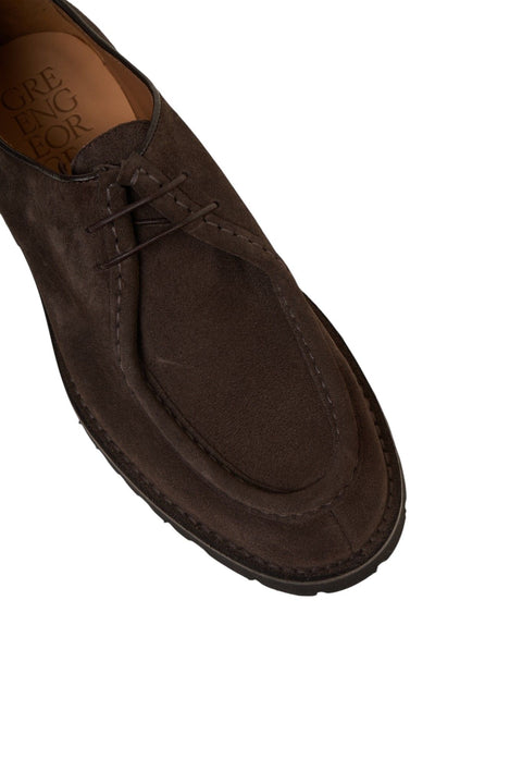 Scarpe stringate in pelle scamosciata