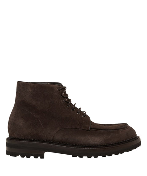 Suede lace-up boots