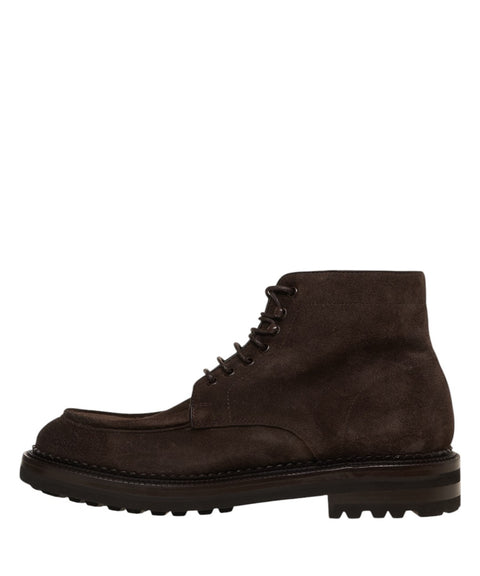 Suede lace-up boots