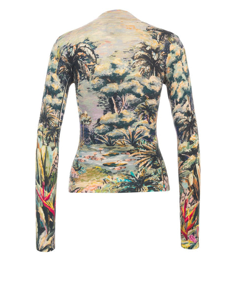 Long-sleeved t-shirt with floral print