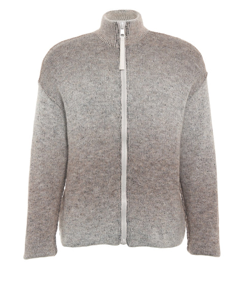 Strickjacke mit Stehkragen