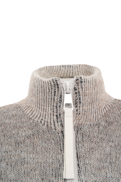 Strickjacke mit Stehkragen