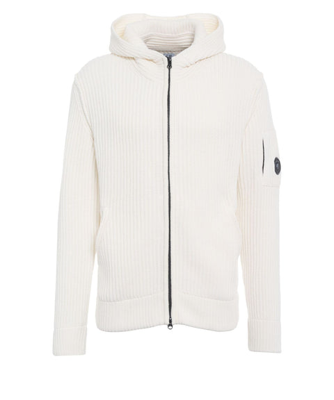 Cardigan with logo patch