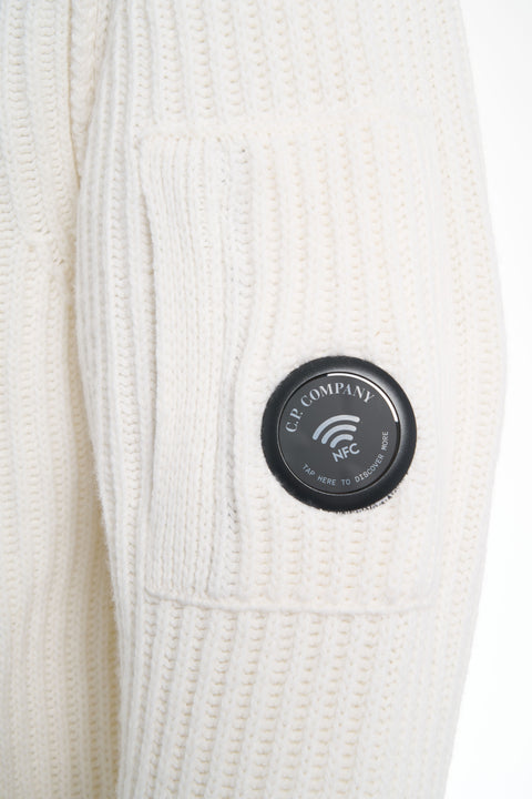 Cardigan with logo patch