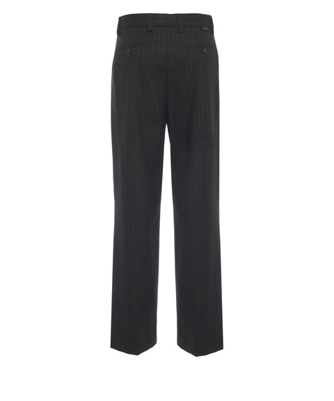 Pleated pinstripe trousers
