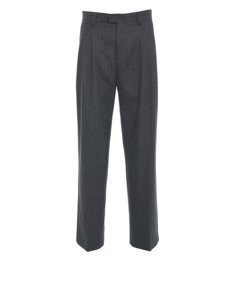 Pleated pinstripe trousers