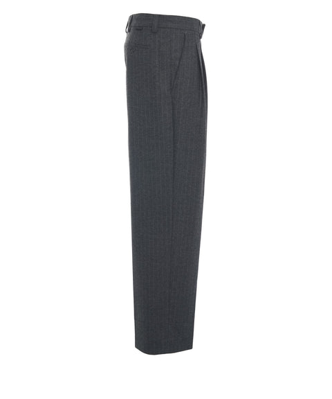 Pleated pinstripe trousers