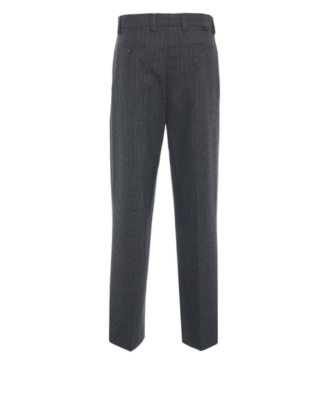 Pleated pinstripe trousers