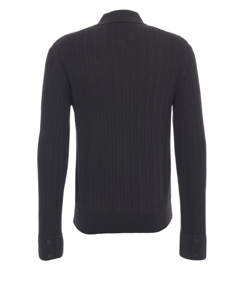 Cardigan con colletto a polo