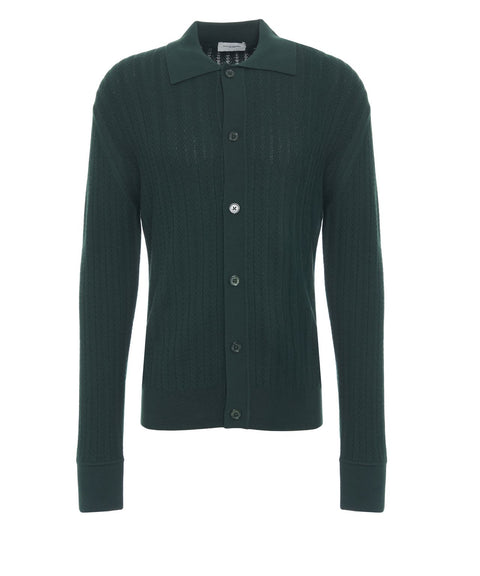Cardigan con colletto a polo
