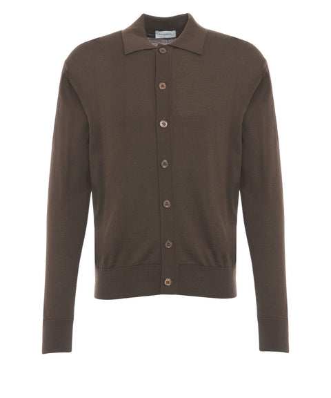 Cardigan con colletto polo