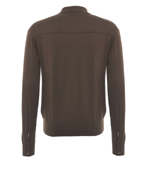 Cardigan con colletto polo