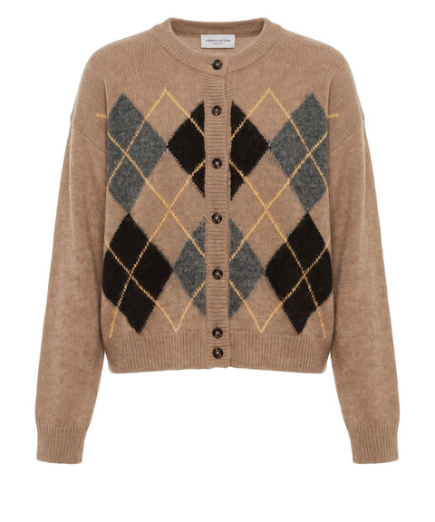Cardigan con motivo a quadri
