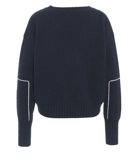 Maglione con dettagli in maglia