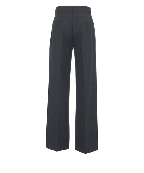 Pantaloni a gamba larga in misto lana