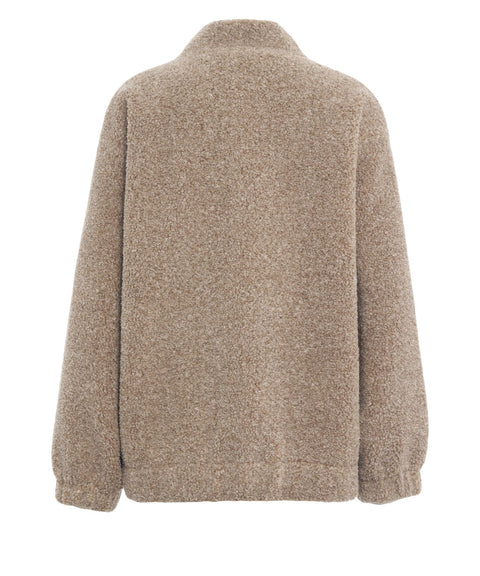 Teddy jacket with stand-up collar