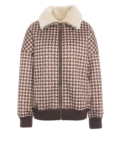 Bomber jacket with faux fur collar