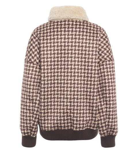 Bomber jacket with faux fur collar