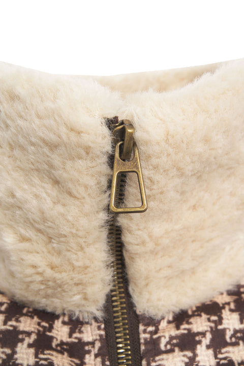 Bomber jacket with faux fur collar