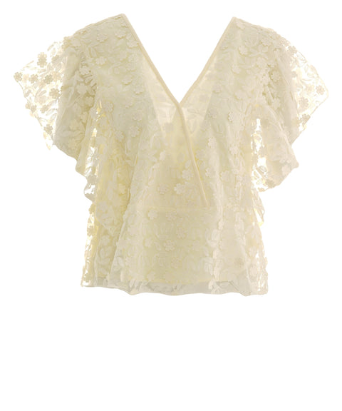Blusa in pizzo con motivo floreale 'Blaine'