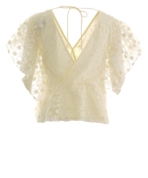 Blusa in pizzo con motivo floreale 'Blaine'