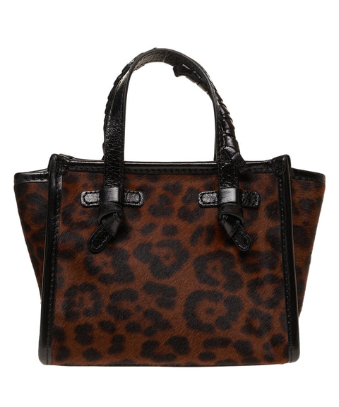 Borsa a mano con stampa animalier
