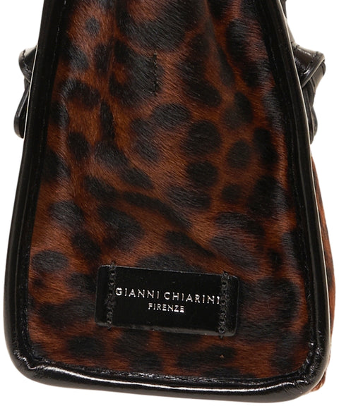 Borsa a mano con stampa animalier