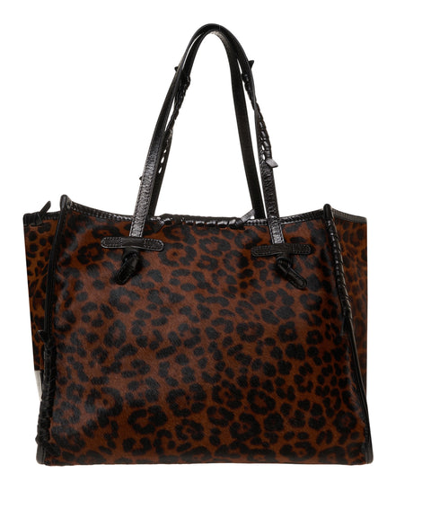 Borsa a mano con stampa animalier